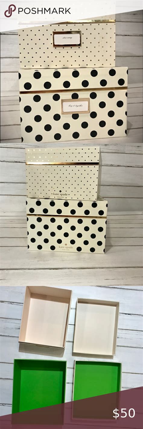 small metal gold boxes kate spade|kate spade decorative nesting box.